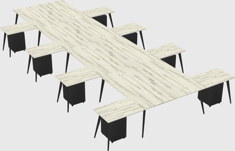 Shared l-shaped office desk system