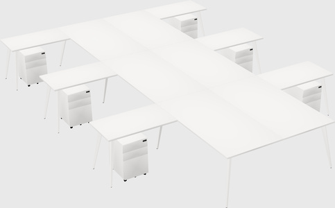 Shared l-shaped office desk system