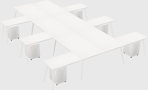 Shared l-shaped office desk system