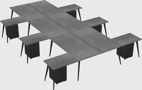 Shared l-shaped office desk system
