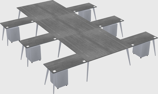 Shared l-shaped office desk system