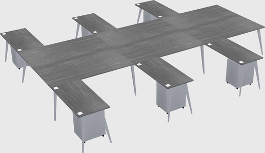 Shared l-shaped office desk system