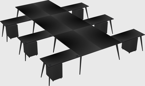 Shared l-shaped office desk system