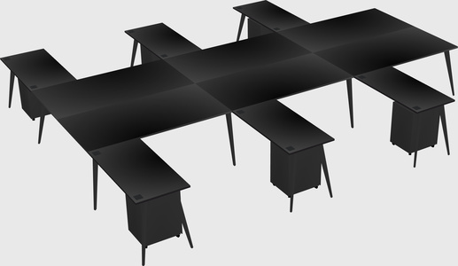 Shared l-shaped office desk system