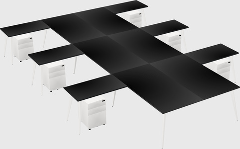 Shared l-shaped office desk system