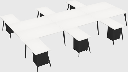 Shared l-shaped office desk system
