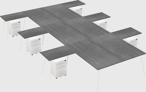 Shared l-shaped office desk system