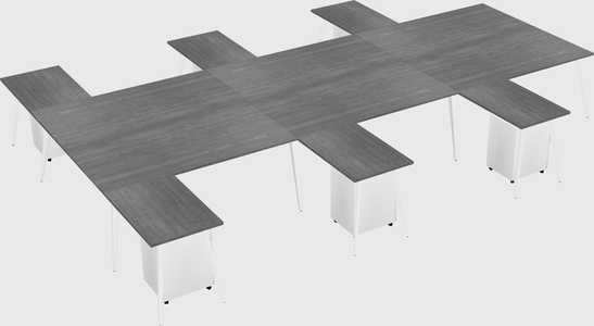 Shared l-shaped office desk system