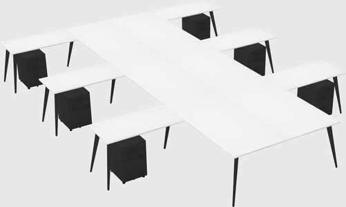 Shared l-shaped office desk system