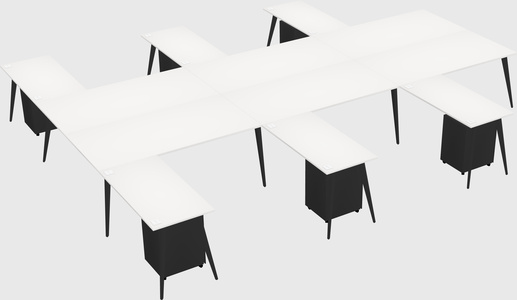 Shared l-shaped office desk system