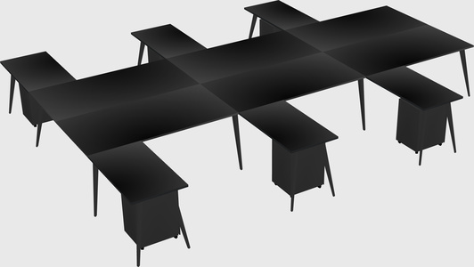 Shared l-shaped office desk system