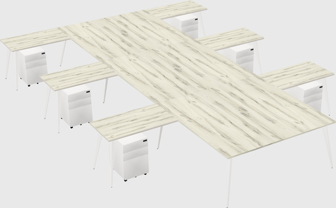 Shared l-shaped office desk system