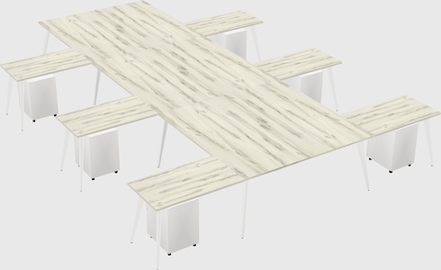 Shared l-shaped office desk system