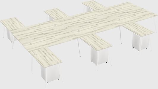 Shared l-shaped office desk system