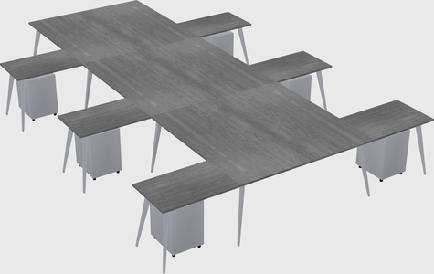 Shared l-shaped office desk system