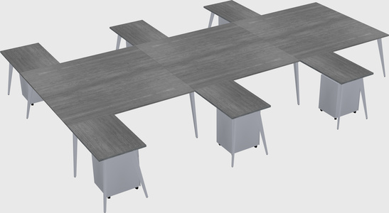 Shared l-shaped office desk system
