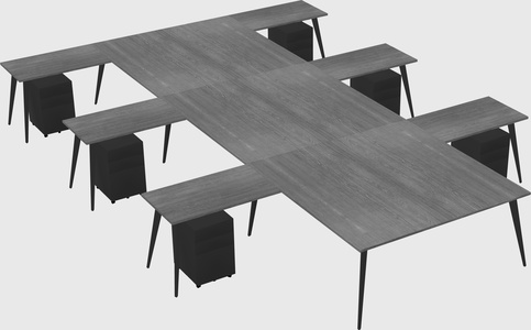 Shared l-shaped office desk system