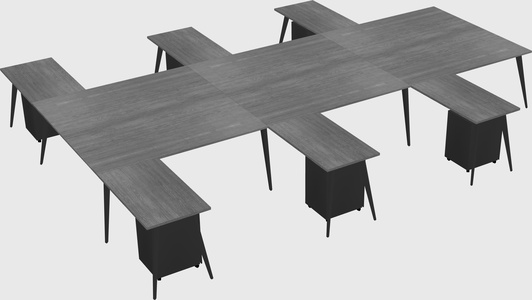 Shared l-shaped office desk system