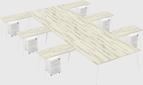 Shared l-shaped office desk system