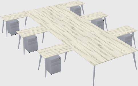 Shared l-shaped office desk system