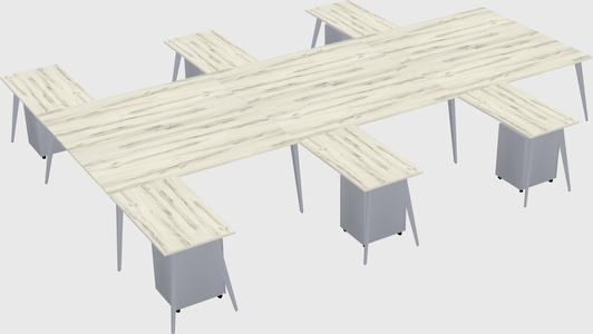 Shared l-shaped office desk system
