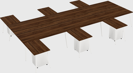 Shared l-shaped office desk system