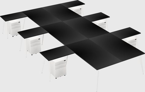 Shared l-shaped office desk system
