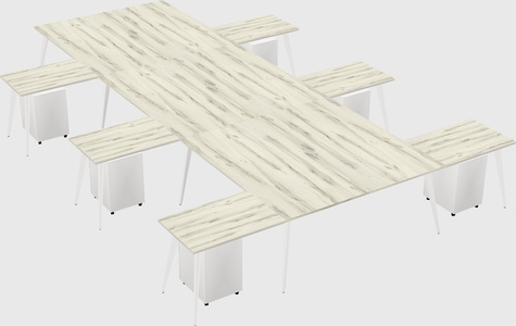 Shared l-shaped office desk system