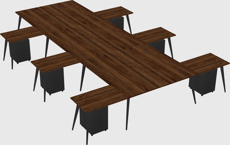 Shared l-shaped office desk system
