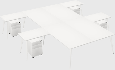 Shared l-shaped office desk system