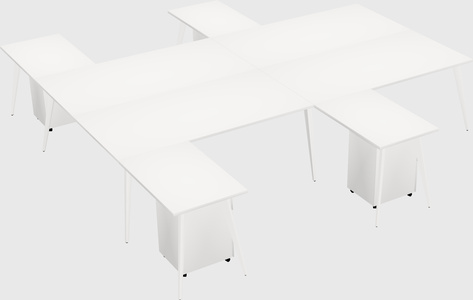 Shared l-shaped office desk system