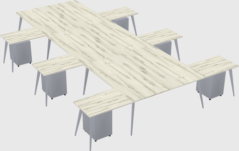 Shared l-shaped office desk system