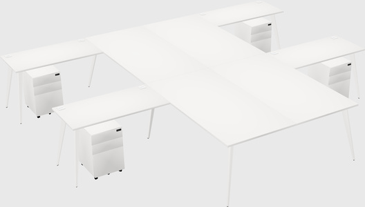 Shared l-shaped office desk system