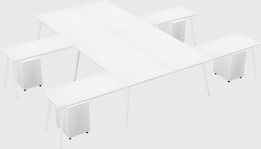 Shared l-shaped office desk system