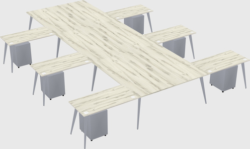Shared l-shaped office desk system