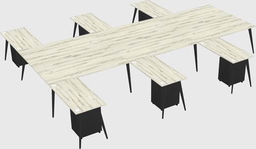 Shared l-shaped office desk system