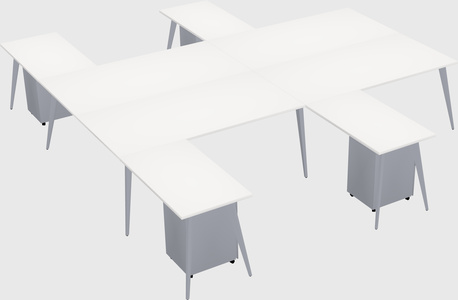 Shared l-shaped office desk system
