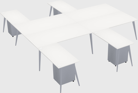 Shared l-shaped office desk system