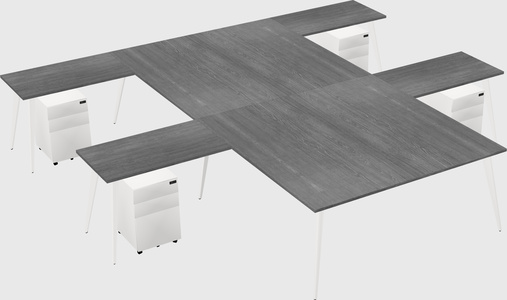 Shared l-shaped office desk system