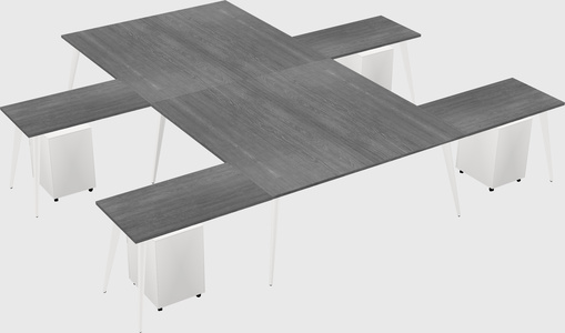 Shared l-shaped office desk system