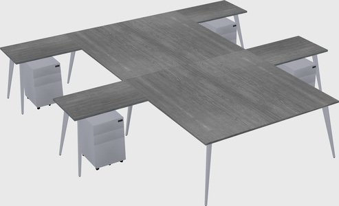 Shared l-shaped office desk system