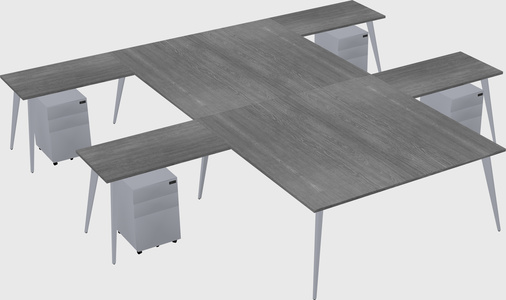 Shared l-shaped office desk system