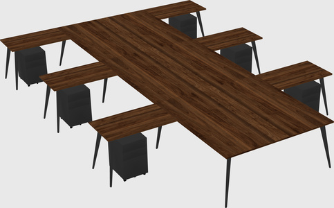 Shared l-shaped office desk system