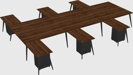 Shared l-shaped office desk system