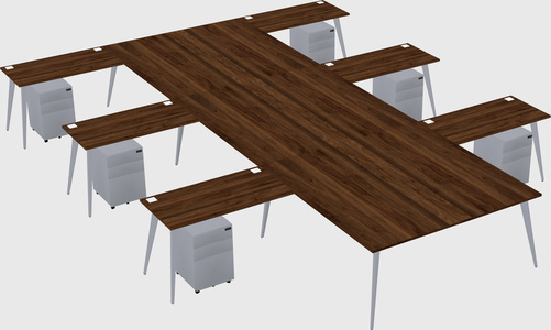 Shared l-shaped office desk system