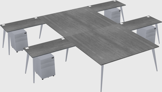 Shared l-shaped office desk system