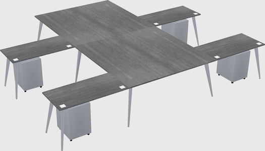 Shared l-shaped office desk system