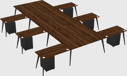 Shared l-shaped office desk system