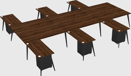 Shared l-shaped office desk system