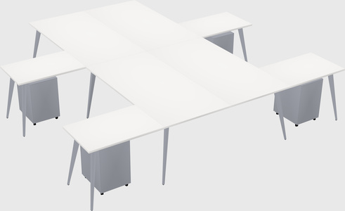 Shared l-shaped office desk system